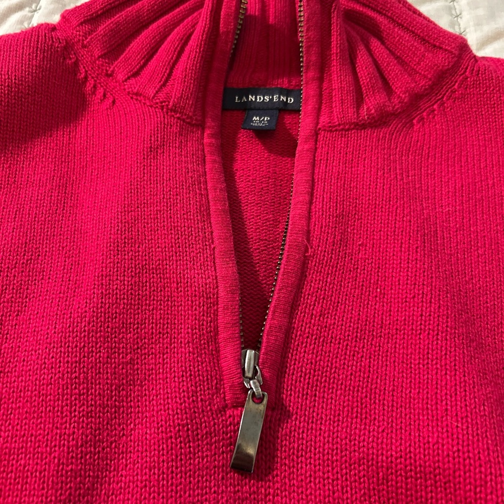 Lands' End Women's Vibrant Pink Cowl Neck Sweater